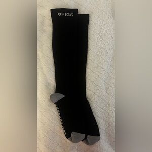 Figs Solid Black Full Length Compression Socks Size Large NWOT
